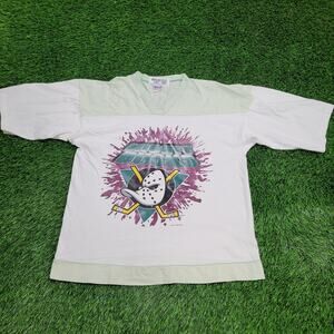 Vintage 1993 Anaheim Mighty Ducks Shirt Large 22x27 White